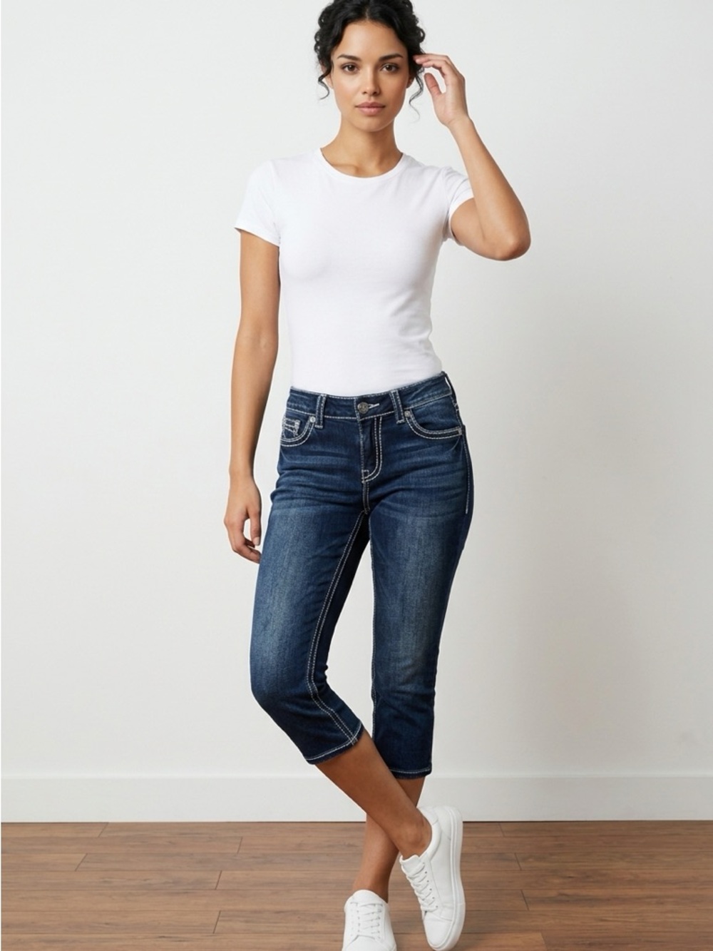 Silver Jeans Dark Indigo Cropped Slim Ankle  Size 10 Y2K